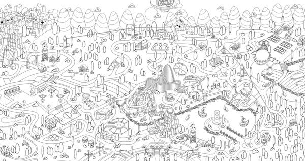 diseño de la página web de Frisby, fragmento a una tinta
