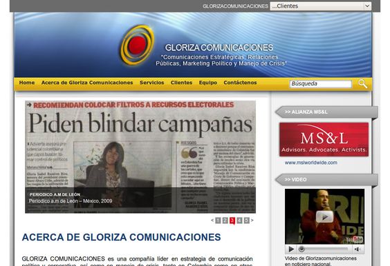 gloriza comunicaciones diseño de páginas web pereira