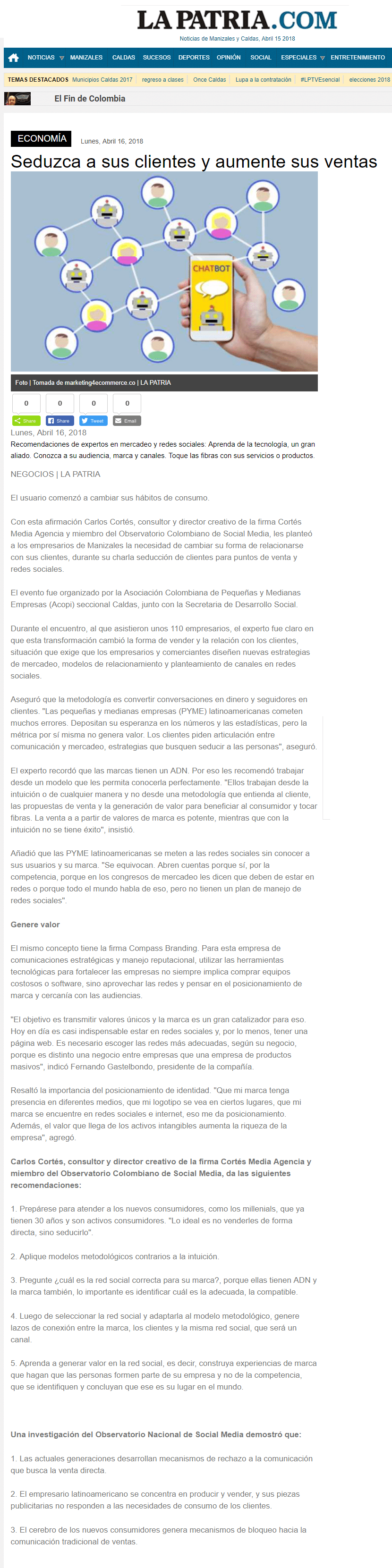 La Patria Manizales Seduzca a sus clientes y aumente sus ventas