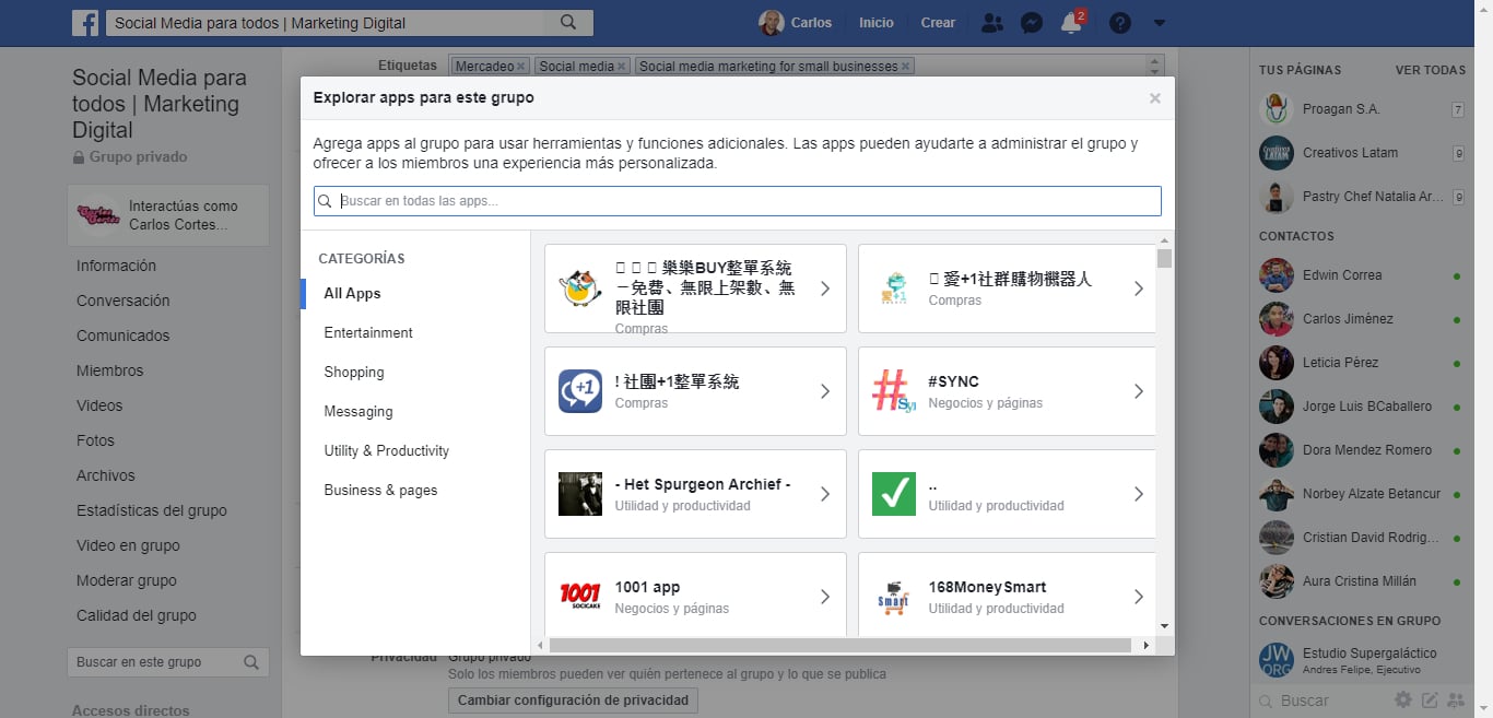 publicar a la vez en grupos de Facebook