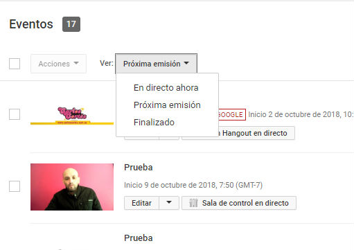  Transmitir en vivo en Youtube