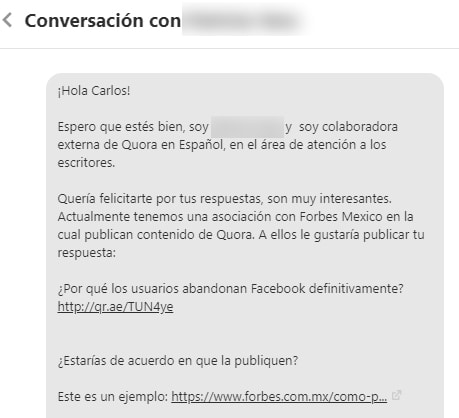 Forbes México quiere publicarme a través de Quora