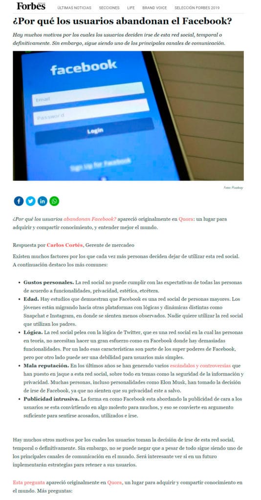 ¿Por qué los usuarios abandonan el Facebook?