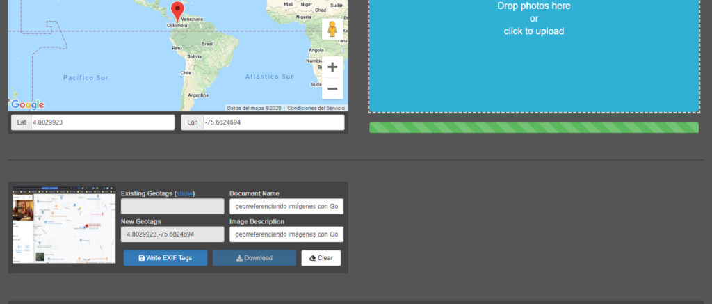 geoetiquetamiento de imágenes con Geoimgr