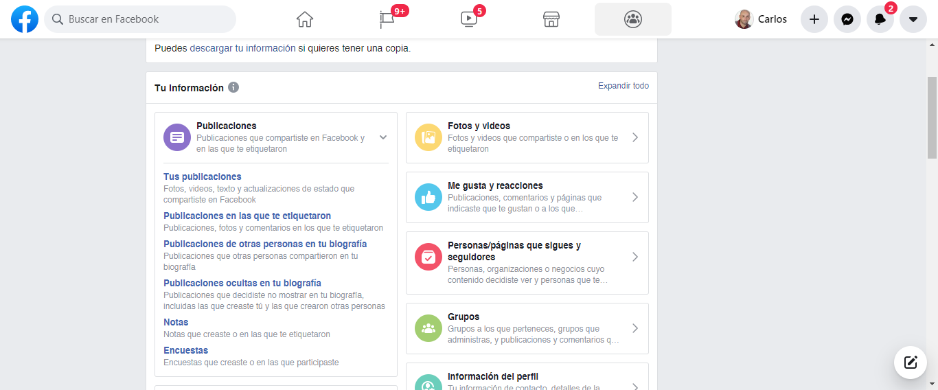 Acceder a tu información de las Notas de Facebook