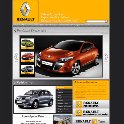 diseño de páginas web renault caldas motor