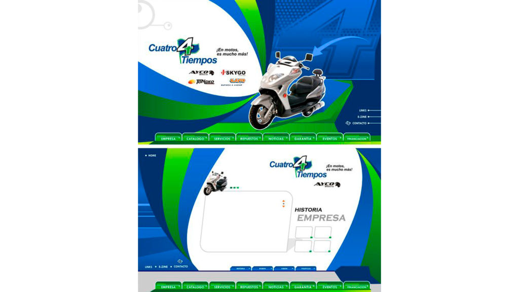 Diseño de página web para Cuatro Tiempos
