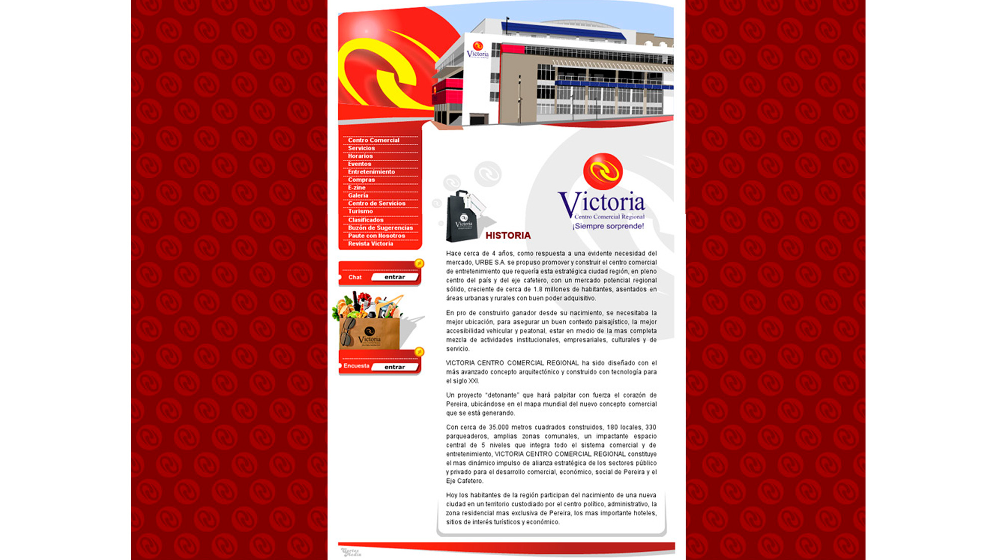 Diseño de página web para Victoria Centro Comercial