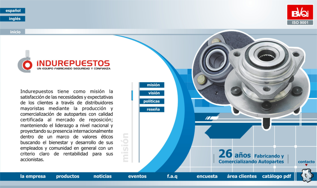 Diseño de página web para Indurepuestos