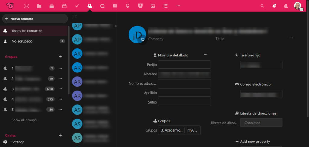 Nextcloud Contactos