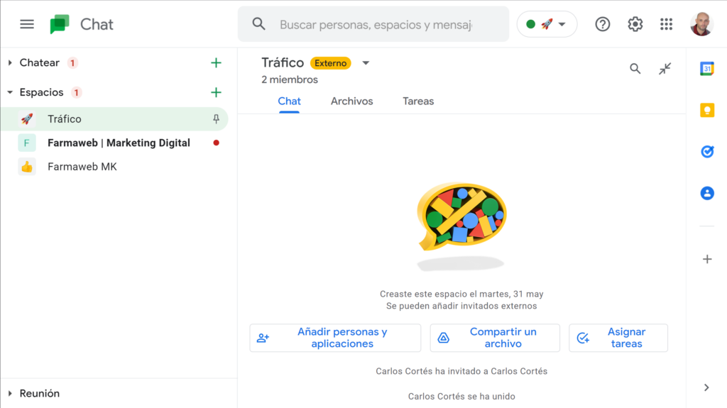 Cómo acceder a Google Spaces desde Google Chat