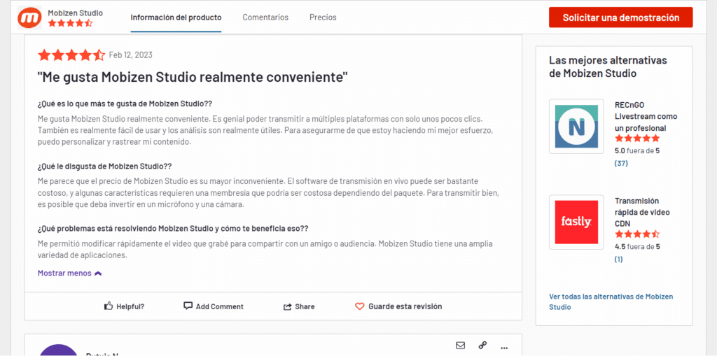 Testimonios de uso de Mobizen Studio