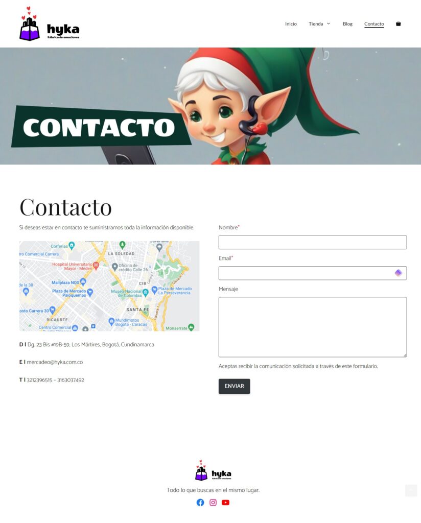 Diseño de página web para Hyka